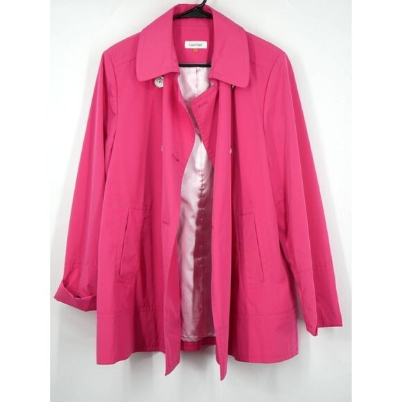 Calvin Klein Jackets & Blazers - NWOT Calvin Klein Pink Trench Coat L